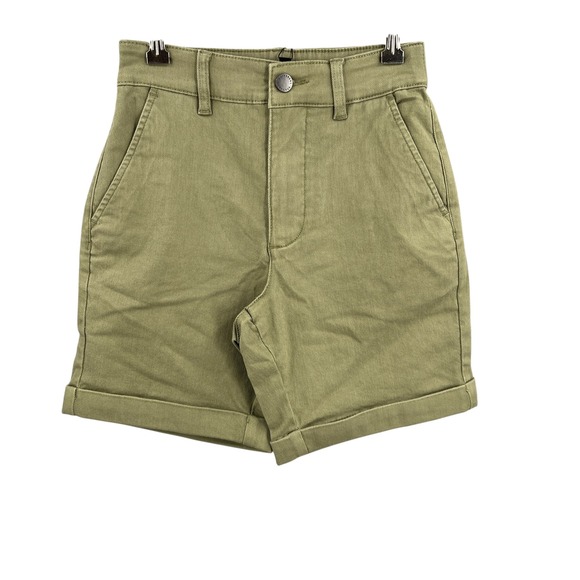 Universal Standard Green Cotton Blend Shorts Casual High Rise Size 00 New - Picture 1 of 4